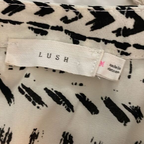 Lush cream and black Geometric Blouse Top for Women | size M - Picture 6 of 7